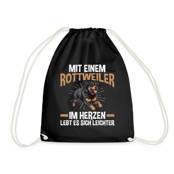 Dog Rottweiler - Drawstring Bag - black - Front