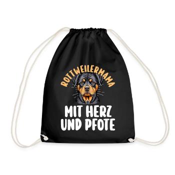 Dog Rottweiler Mom Dog Mom Mom Rottweiler - Drawstring Bag - black - Front