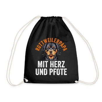 Dog Rottweiler Dad Dog Dad Rottweiler - Drawstring Bag - black - Front