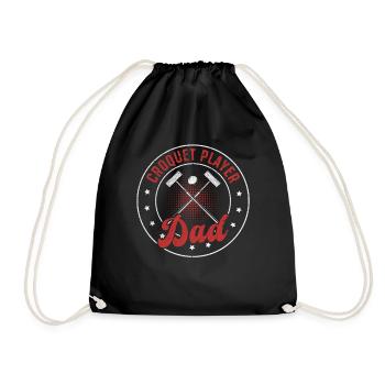Croquet Game Croquet Daddy - Croquet Player Dad - Drawstring Bag - black - Front