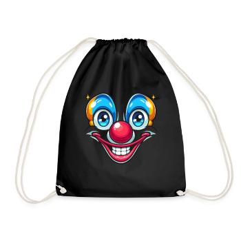 Pure carnival joy: clown face for fun - Drawstring Bag - black - Front