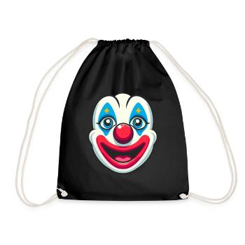 Pure carnival joy: clown face for fun - Drawstring Bag - black - Front