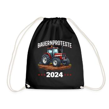 Einheit und Entschlossenheit in der Landwirtschaft - Turnbeutel - Schwarz - Vorne