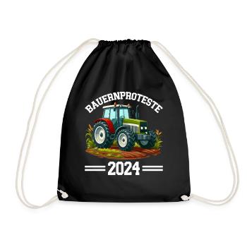 Einheit und Entschlossenheit in der Landwirtschaft - Turnbeutel - Schwarz - Vorne
