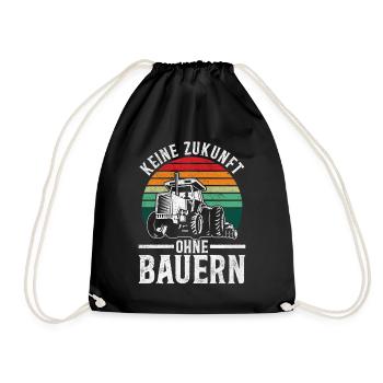 Keine Zukunft ohne Bauern - Turnbeutel - Schwarz - Vorne