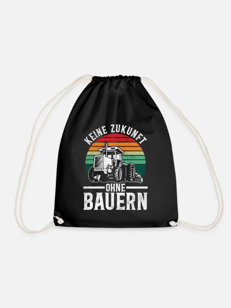 Keine Zukunft ohne Bauern - Turnbeutel - Schwarz