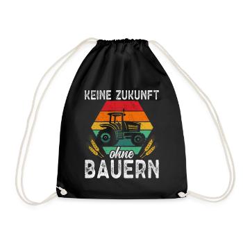 Keine Zukunft ohne Bauern - Turnbeutel - Schwarz - Vorne