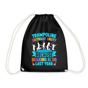 Fête d’anniversaire trampoline - Sac de sport léger - noir - Devant