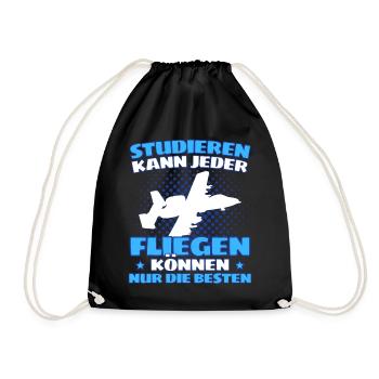 Fliegen Flugzeug Pilot Flieger Modellbau Piloten - Turnbeutel - Schwarz - Vorne