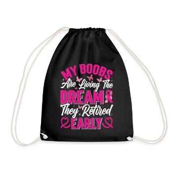 Pride Mastectomy Cancer Survivor Breast Cancer - Drawstring Bag - black - Front
