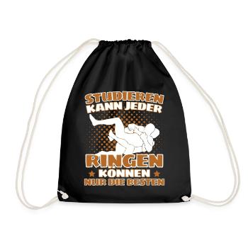 Lustiger Ringen Ringer Spruch für Kämpfer & - Turnbeutel - Schwarz - Vorne