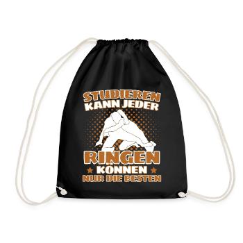 Lustiger Ringen Ringer Spruch für Kämpfer & - Turnbeutel - Schwarz - Vorne