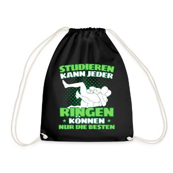Lustiger Ringen Ringer Spruch für Kämpfer & - Turnbeutel - Schwarz - Vorne