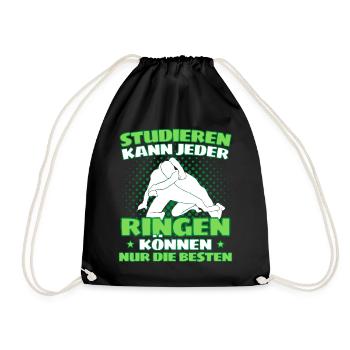 Lustiger Ringen Ringer Spruch für Kämpfer & - Turnbeutel - Schwarz - Vorne