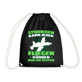 Fliegen Flugzeug Pilot Flieger Modellbau Piloten - Turnbeutel - Schwarz - Vorne