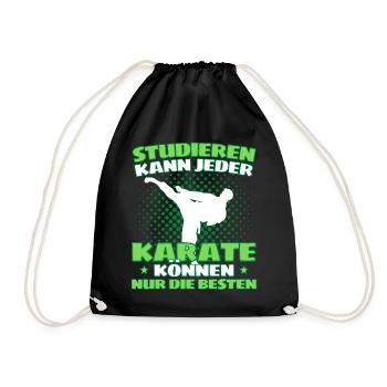 Lustiger Karate Spruch Karateanzug für - Turnbeutel - Schwarz - Vorne