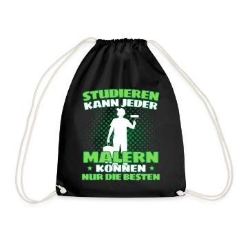 Maler Meister Spruch - Lustiges Maler Spruch - Turnbeutel - Schwarz - Vorne