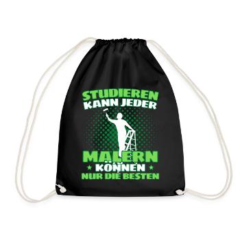 Maler Meister Spruch - Lustiges Maler Spruch - Turnbeutel - Schwarz - Vorne