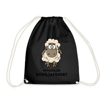 Offizielles Schlafshirt Schaf Schlafanzug Pyjama - Turnbeutel - Schwarz - Vorne