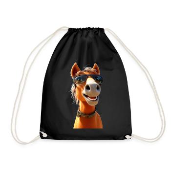 Cheval, Fille De Cheval, Cavalier, Poney, Écurie, Chevaux - Sac de sport léger - noir - Devant
