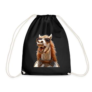 Cheval, Fille De Cheval, Cavalier, Poney, Écurie, Chevaux - Sac de sport léger - noir - Devant