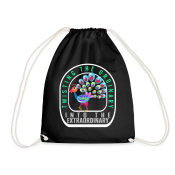 Balloon Modelling Shirt, Twisting The Ordinary - Drawstring Bag - black - Front