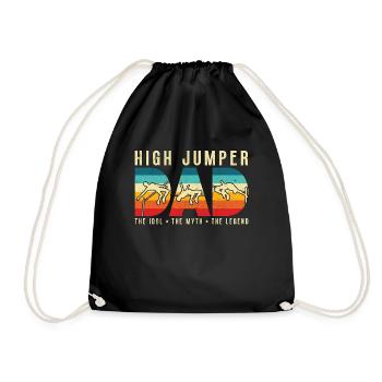 High Jumper Dad The Idol The Myth The High Jump - Drawstring Bag - black - Front