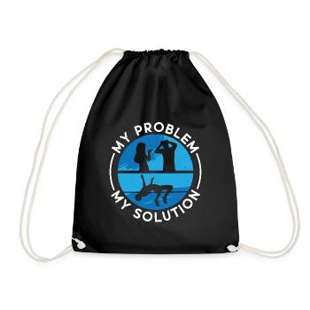 High Jumper My Problem My Solution Pictogram Dad - Drawstring Bag - black - Front