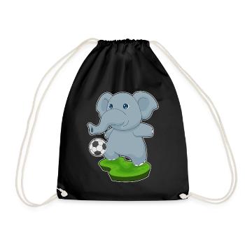 Elefant Fußballspieler Fußball Sport - Turnbeutel - Schwarz - Vorne