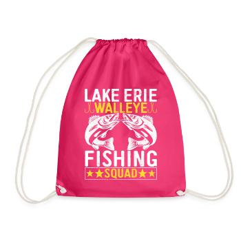 Walleye Fishing Angler - Drawstring Bag - fuchsia - Front