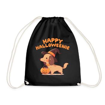 Happy Halloweenie Funny Dachshund Dog Trick Or Tre - Turnbeutel - Schwarz - Vorne