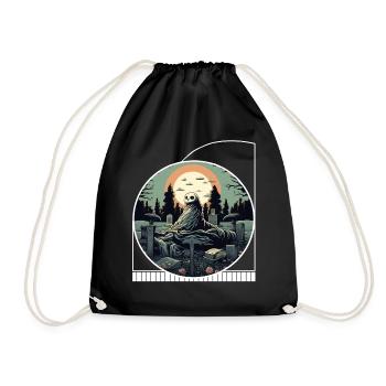 Geisterhafter Friedhof Picknick Halloween Cottagecore - Turnbeutel - Schwarz - Vorne