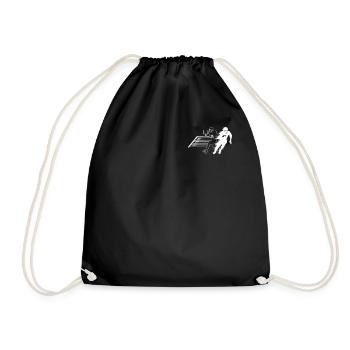 Halloween Shirt, Phantom Fading Football Field - Drawstring Bag - black - Front