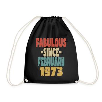Fabulous February 1973 - Drawstring Bag - black - Front