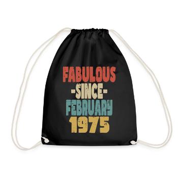 Fabulous February 1975 - Drawstring Bag - black - Front
