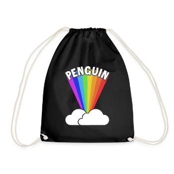 Penguin Rainbow Kaiserpinguin Seevogel - Turnbeutel - Schwarz - Vorne