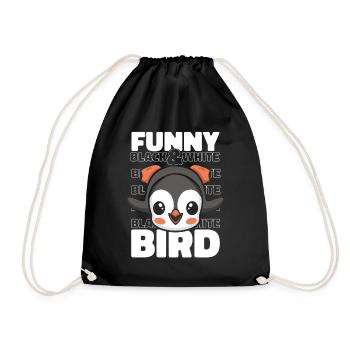 Drôle Noir Et Blanc Oiseau Empereur Pingouin Oiseau De Mer - Sac de sport léger - noir - Devant