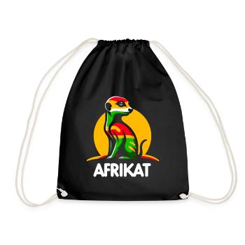 Cute Meerkat Africa African - Drawstring Bag - black - Front