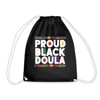 Doula Travailleuse à la naissance Fière Noire - Sac de sport léger - noir - Devant
