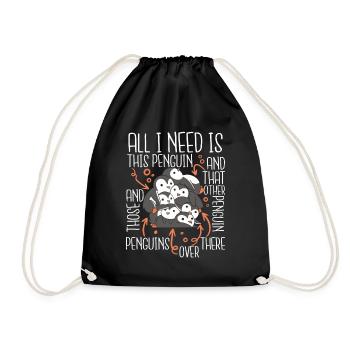 All I Need Is This Penguin King Penguin Seabird - Drawstring Bag - black - Front