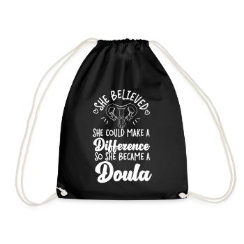 Doula Birth Worker She Believed - Turnbeutel - Schwarz - Vorne