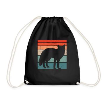Funny Gifts for Fox Lovers - Drawstring Bag - black - Front