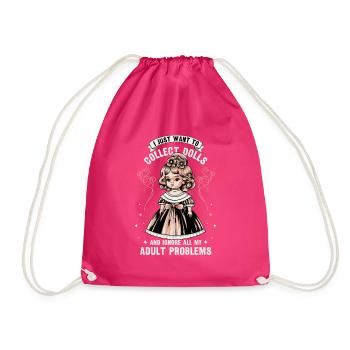 Poupée de collection Poupée en porcelaine Antique - Sac de sport léger - fuchsia - Devant