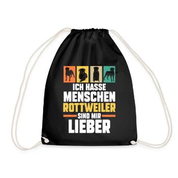 Hund Rottweiler - Turnbeutel - Schwarz - Vorne