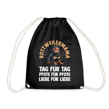 Dog Mom Rottweiler Mom Mistress Dog Rottweiler - Drawstring Bag - black - Front
