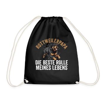 Dog Dad Rottweiler Dad Master Dog Rottweiler - Drawstring Bag - black - Front