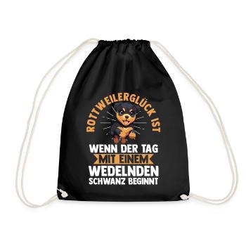 Hund Rottweiler - Turnbeutel - Schwarz - Vorne