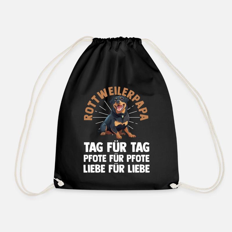 Hundepapa Rottweilerpapa Herrchen Hund Rottweiler - Turnbeutel - Schwarz