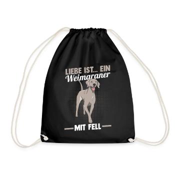 Hund Weimaraner - Turnbeutel - Schwarz - Vorne