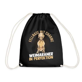 Hund Weimaraner - Turnbeutel - Schwarz - Vorne